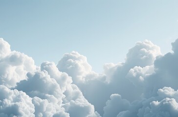 Fluffy white clouds against a clear blue sky.