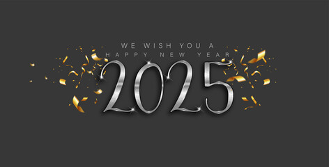A delightful design wishing a happy New Year 2025
