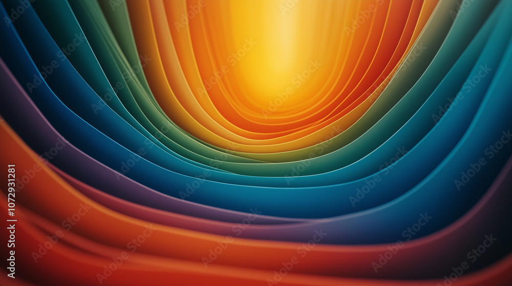 Poster abstract rainbow layers: a mesmerizing abstract pattern of colorful layers creating a hypnotic effec