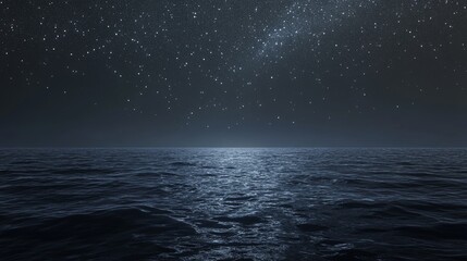 Starry night over a lake - Dark, still water with stars shimmering above