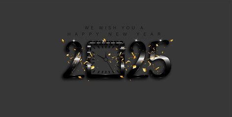 A delightful design wishing a happy New Year 2025
