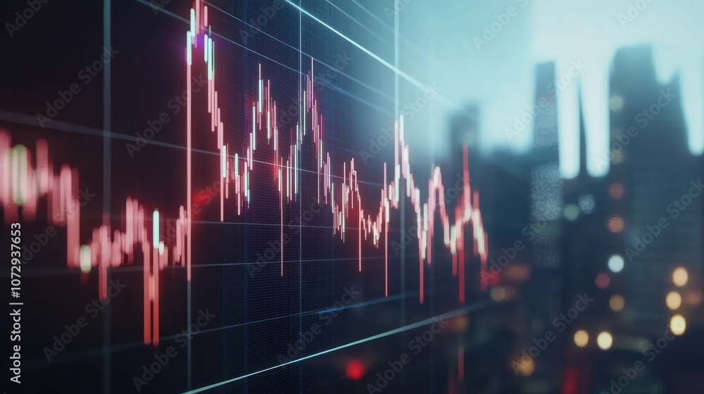 Poster dynamic stock market graph displaying financial trends and growth, showcasing data visualization in 