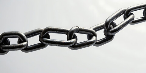 Fototapeta premium Minimalistic icon of a chain link symbolizing resilience and interconnected diversity on a white background.