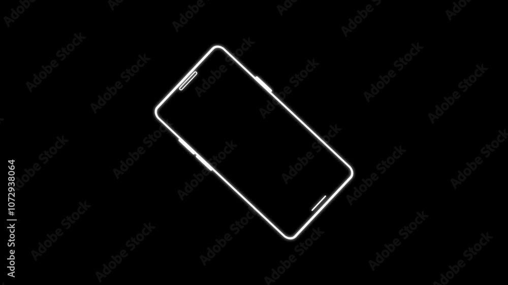 Poster device rotation sign concept animation. animation of the phone rotating 90 degrees horizontally. rot