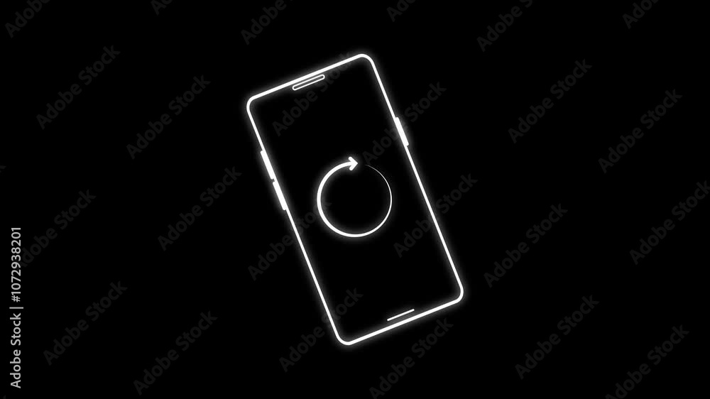 Poster device rotation sign icon. animation of the phone rotating 90 degrees horizontally. rotate your phon