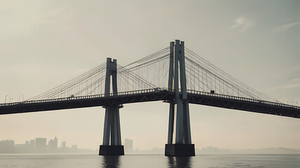 Naklejka premium Minimalistic icon of a bridge shape symbolizing unity across differences on a white background.