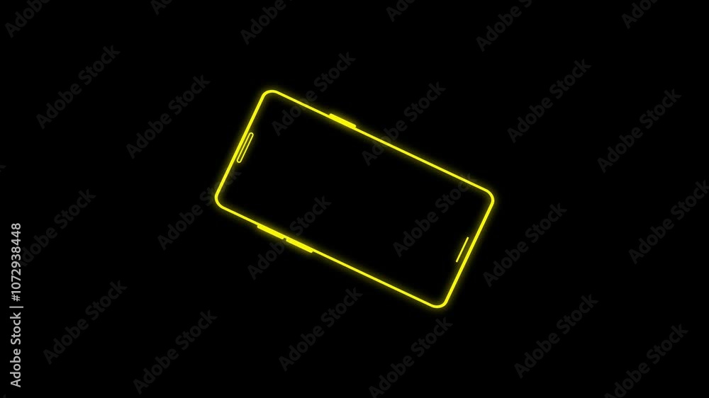 Poster rotate your phone to landscape orientation. device rotation sign icon. animation of the phone rotati