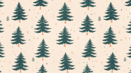 seamless pattern background with christmas trees