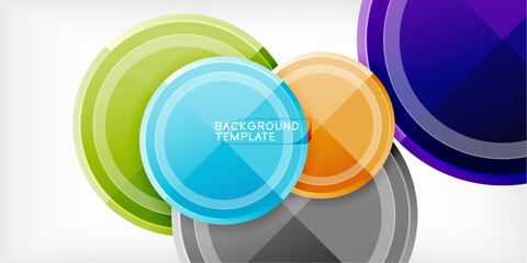 Obraz premium Abstract background - multicolored circles, trendy minimal geometric design, vector illustration
