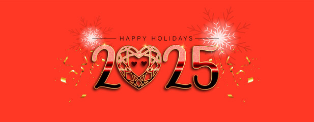 A captivating illustration representing the 2025 holiday spirit, filled with vibrant colors and joyful imagery