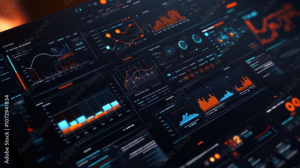 Poster intelligence and business analytics with key performance indicators, professional key performance in
