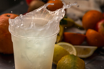 cocktail with lemon and ice