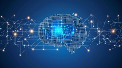 Obraz premium Digital Concept of AI Intelligence and Connectivity