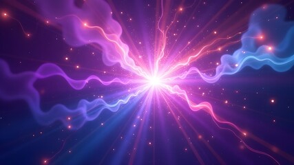 Obraz premium Cosmic flare made of blue and purple flowers, abstract background