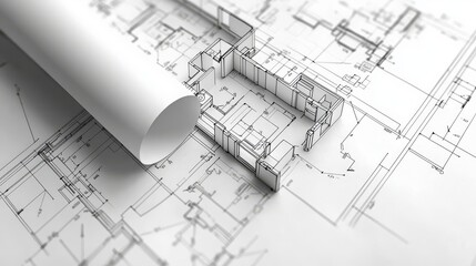 Sleek Blueprint Concept with Metallic Lines