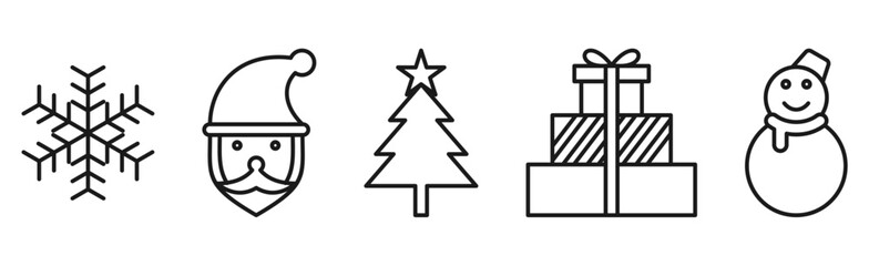 outline merry christmas icon