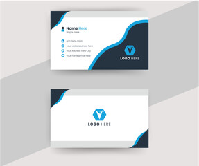 Modern and professional blue business card template. vector illustration design.