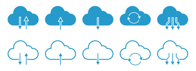 digital data cloud storage icon