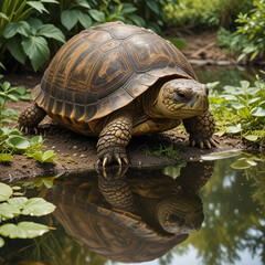 Fototapeta premium Tortoise by Pond
