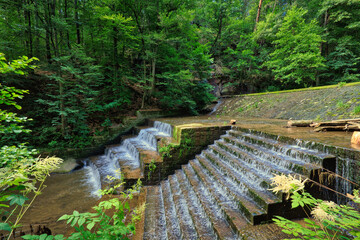 Hydroelectric Power Station - Wasserkraftwerk Lohmen - Wasserfall - Sächsische Schweiz - Moos -...