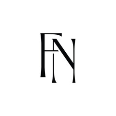 FN monogram logo design letter text name symbol monochrome logotype alphabet character simple logo