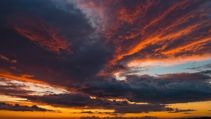 Fototapeta premium Dramatic Sunset Over a Cloudy Sky
