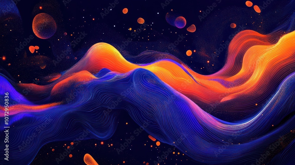 Poster a background for a data and intelligence website linkedin. dark blue background, orange and purple n