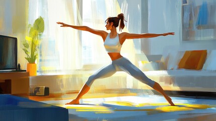 Woman Practicing Yoga in Stylish Activewear