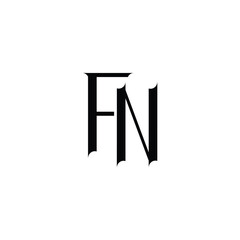 FN monogram logo design letter text name symbol monochrome logotype alphabet character simple logo