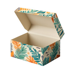 Open brown cardboard box isolated on white, a blank 3d vector illustration for packaging