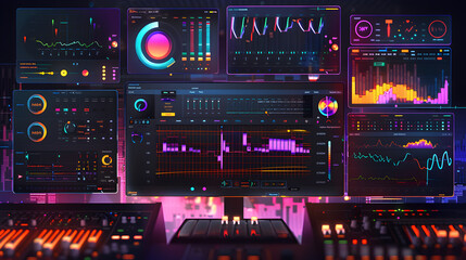 Obraz premium Comprehensive and Vibrant Music Production Software Interface