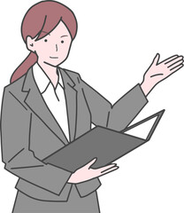 プレゼンするビジネスウーマン