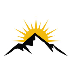 Mountain and sun graphic