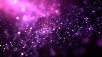 A neural network ready to start with a purple gradient color, neural network connection background