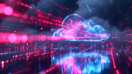 Cloud computing technology and online data storage for business network concept. Computer connects to internet server service for cloud data transfer presented service, backup .