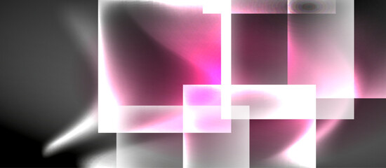 Obraz premium Dark neon colors with glass square shapes