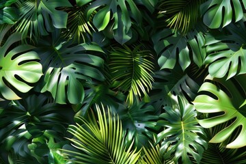monstera leaves summer minimal background