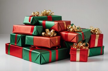 Obraz premium Christmas presents , isolated on a transparent lbackground