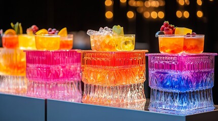 Colorful Mocktail Bar with Transparent Mixing Stations
