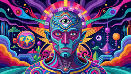 
multicolor abstract phychadelic imagery that a human mind can not conceive.