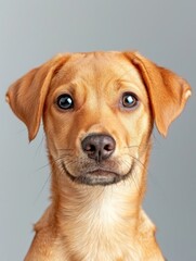 Adorable golden retriever puppy portrait.