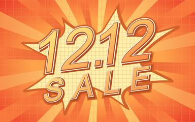 Sale Banner Promotion Template. Special day 12.12 Shopping day sale poster. 12.12 last month of the year online sale.