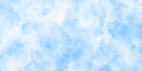 Abstract background with panorama of blue sky and white cloud nature design. horizon spring morning sky with clouds background. hand painted watercolor shades sky clouds.
