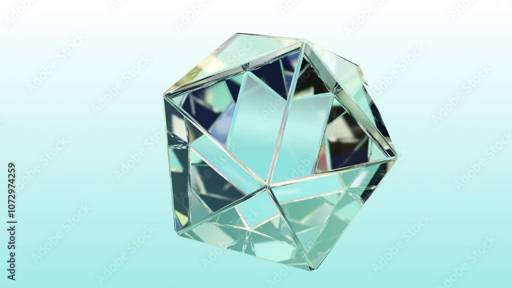 Poster a geometric gem surface created in abstract 3d. polygonal crystals on a modern background. diamond r