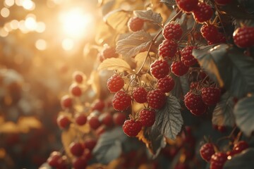 Ripe Berries Glowing in Soft Evening Light