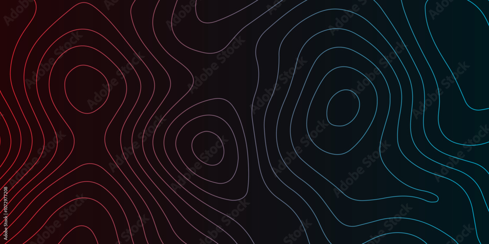 Poster abstract design with seamless pattern with lines topographic map. geographic mountain relief. retro 