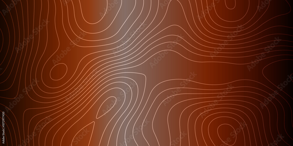 Poster abstract design with seamless pattern with lines topographic map. geographic mountain relief. retro 