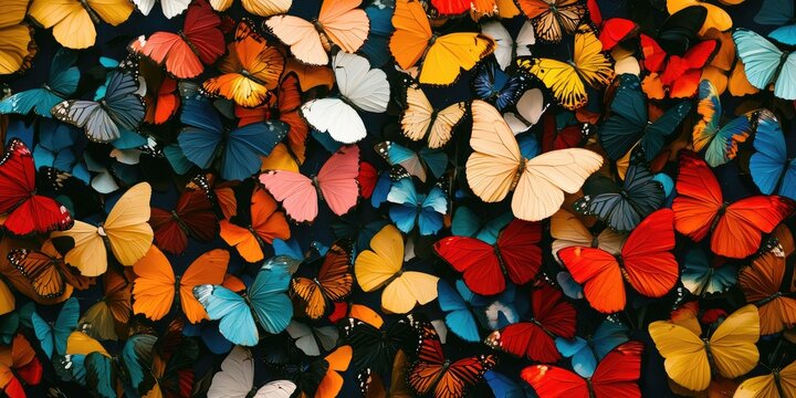 Colorful butterfly background with multiple butterflies.