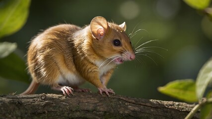 Obraz premium Sunny Shenanigans: Hazel Dormice in a Bright Clearing