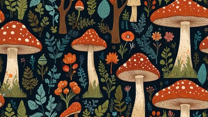 mushrooms in the forest